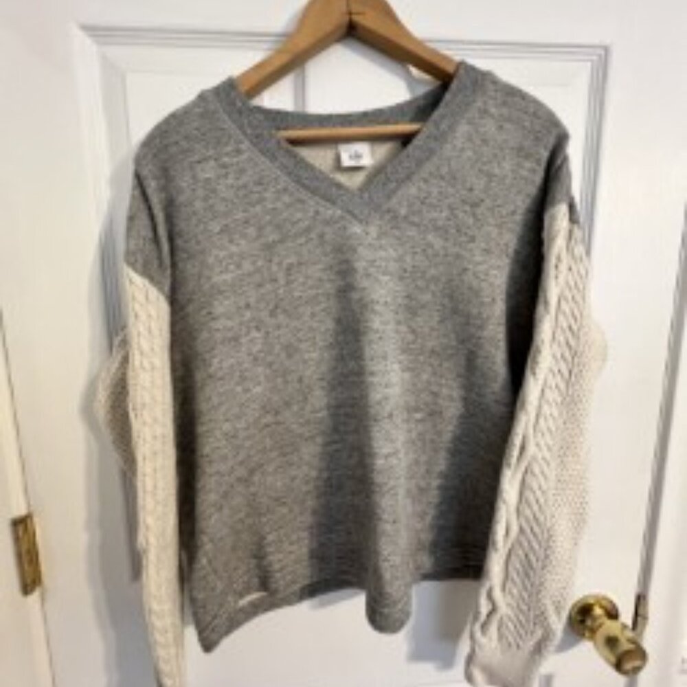 Cabi sweater, Medium, Gray and Cream